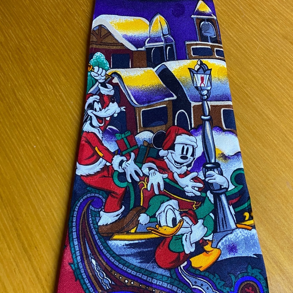 Disney Novelty Silk Tie with Mickey, Donald & Goofy